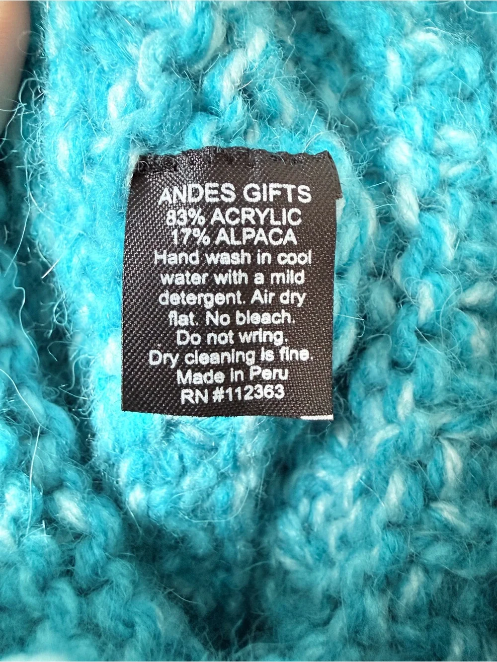 Kids Alpaca Blend Monster Handmade Knit Hat Blue OS